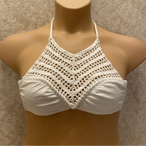Raisins White Crochet Bikini Top